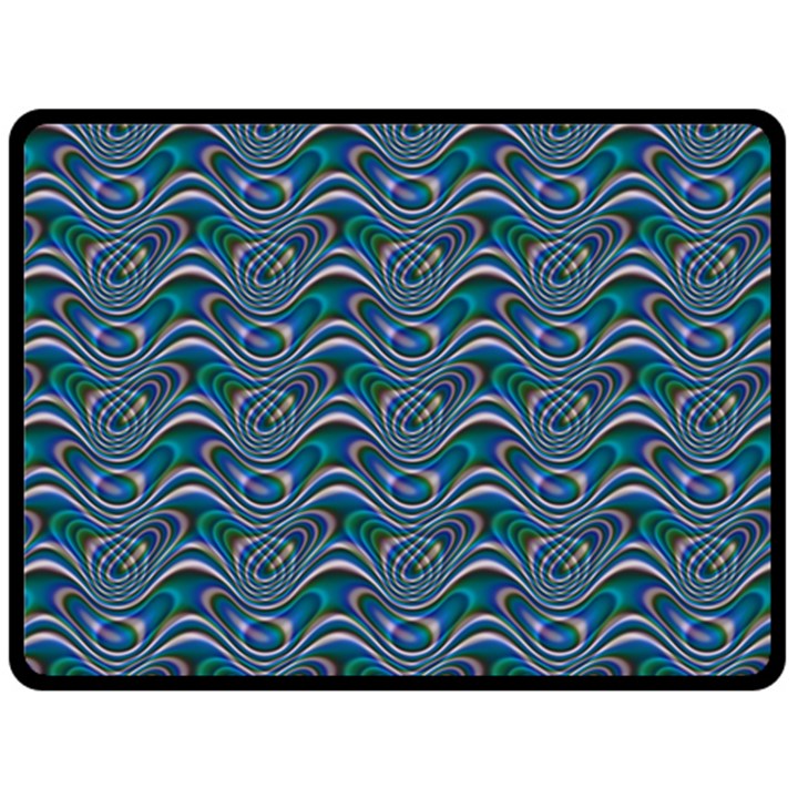 Boomarang Pattern Wave Waves Chevron Green Line Fleece Blanket (Large) 