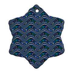 Boomarang Pattern Wave Waves Chevron Green Line Ornament (snowflake)