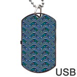 Boomarang Pattern Wave Waves Chevron Green Line Dog Tag USB Flash (One Side) Front