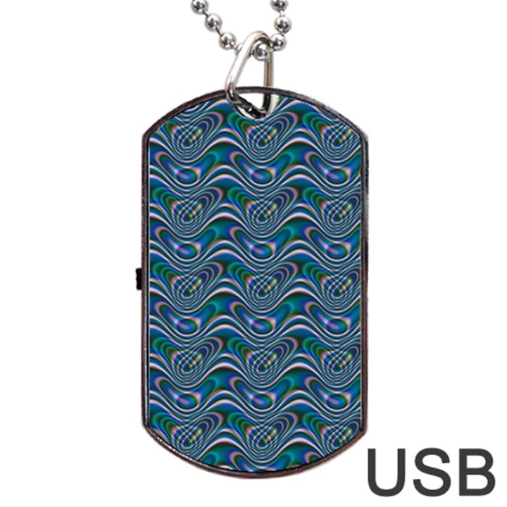 Boomarang Pattern Wave Waves Chevron Green Line Dog Tag USB Flash (One Side)