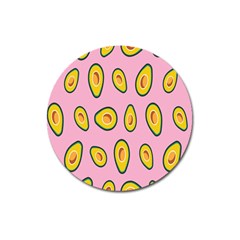 Fruit Avocado Green Pink Yellow Magnet 3  (round)