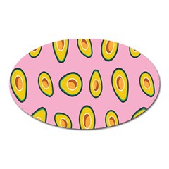 Fruit Avocado Green Pink Yellow Oval Magnet by Mariart