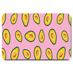 Fruit Avocado Green Pink Yellow Large Doormat  by Mariart