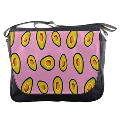 Fruit Avocado Green Pink Yellow Messenger Bags by Mariart