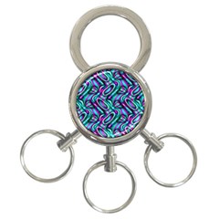 Circle Purple Green Wave Chevron Waves 3-Ring Key Chains