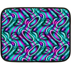 Circle Purple Green Wave Chevron Waves Double Sided Fleece Blanket (mini) 