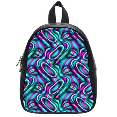 Circle Purple Green Wave Chevron Waves School Bags (Small) 