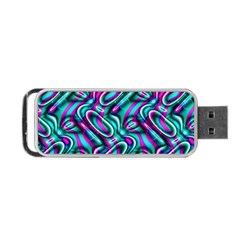 Circle Purple Green Wave Chevron Waves Portable USB Flash (One Side)