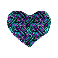 Circle Purple Green Wave Chevron Waves Standard 16  Premium Heart Shape Cushions