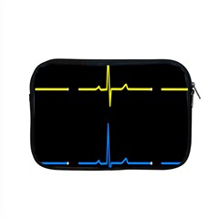 Heart Monitor Screens Pulse Trace Motion Black Blue Yellow Waves Apple Macbook Pro 15  Zipper Case by Mariart