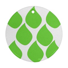 Green Water Rain Ornament (Round)