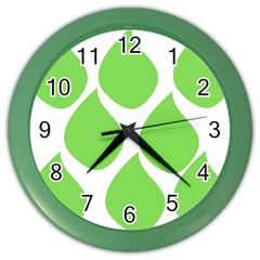 Green Water Rain Color Wall Clocks by Mariart