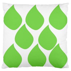 Green Water Rain Large Flano Cushion Case (One Side)