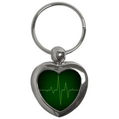 Heart Rate Green Line Light Healty Key Chains (heart) 