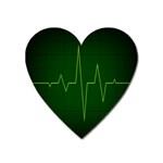 Heart Rate Green Line Light Healty Heart Magnet Front