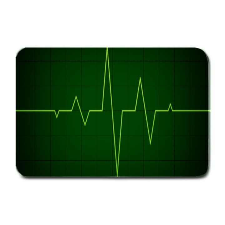 Heart Rate Green Line Light Healty Plate Mats