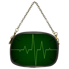 Heart Rate Green Line Light Healty Chain Purses (two Sides)  by Mariart