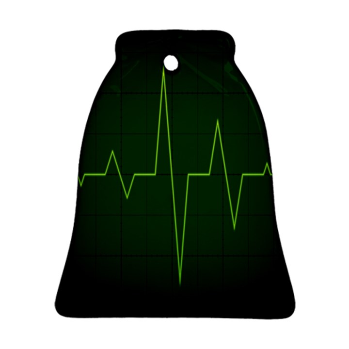 Heart Rate Green Line Light Healty Bell Ornament (Two Sides)