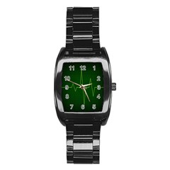 Heart Rate Green Line Light Healty Stainless Steel Barrel Watch by Mariart