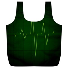 Heart Rate Green Line Light Healty Full Print Recycle Bags (l)  by Mariart