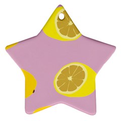 Fruit Lemons Orange Purple Ornament (star) by Mariart