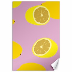 Fruit Lemons Orange Purple Canvas 12  X 18   by Mariart