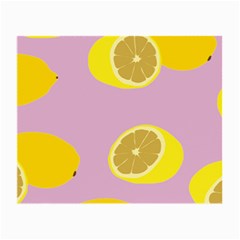Fruit Lemons Orange Purple Small Glasses Cloth (2-side) by Mariart