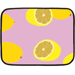 Fruit Lemons Orange Purple Double Sided Fleece Blanket (mini) 