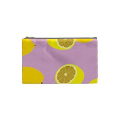 Fruit Lemons Orange Purple Cosmetic Bag (small)  by Mariart