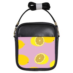 Fruit Lemons Orange Purple Girls Sling Bags by Mariart