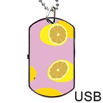 Fruit Lemons Orange Purple Dog Tag USB Flash (Two Sides) Front