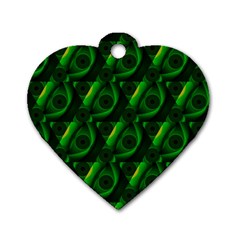 Green Eye Line Triangle Poljka Dog Tag Heart (one Side)