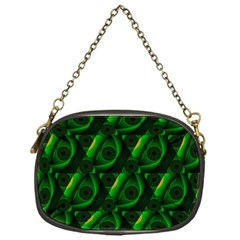 Green Eye Line Triangle Poljka Chain Purses (one Side) 