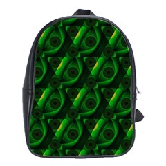 Green Eye Line Triangle Poljka School Bags(large)  by Mariart