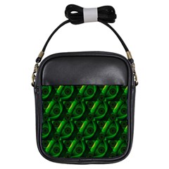 Green Eye Line Triangle Poljka Girls Sling Bags by Mariart