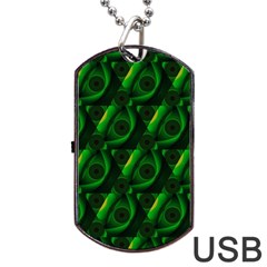 Green Eye Line Triangle Poljka Dog Tag Usb Flash (two Sides) by Mariart