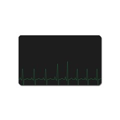 Heart Rate Line Green Black Wave Chevron Waves Magnet (name Card) by Mariart