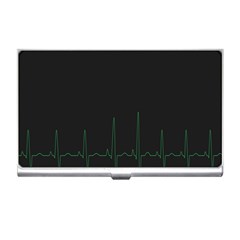 Heart Rate Line Green Black Wave Chevron Waves Business Card Holders