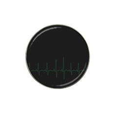 Heart Rate Line Green Black Wave Chevron Waves Hat Clip Ball Marker by Mariart