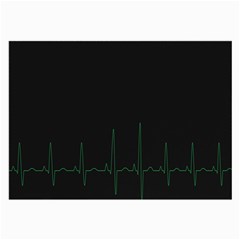 Heart Rate Line Green Black Wave Chevron Waves Large Glasses Cloth