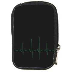 Heart Rate Line Green Black Wave Chevron Waves Compact Camera Cases by Mariart
