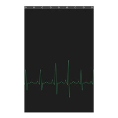 Heart Rate Line Green Black Wave Chevron Waves Shower Curtain 48  X 72  (small) 