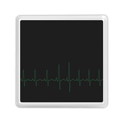 Heart Rate Line Green Black Wave Chevron Waves Memory Card Reader (square) 