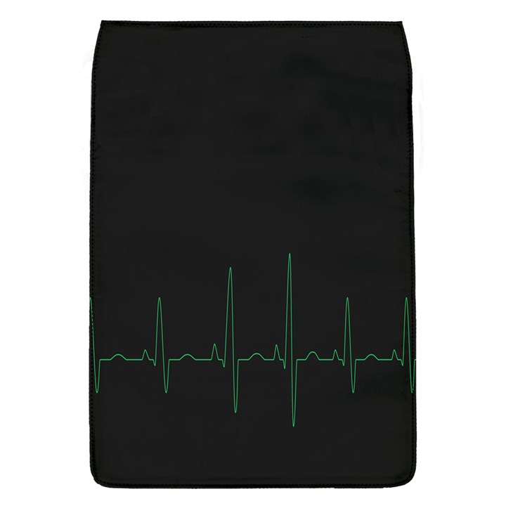 Heart Rate Line Green Black Wave Chevron Waves Flap Covers (S) 