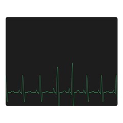 Heart Rate Line Green Black Wave Chevron Waves Double Sided Flano Blanket (large)  by Mariart