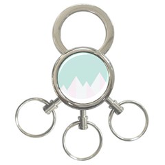 Montain Blue Snow Chevron Wave Pink 3-ring Key Chains by Mariart