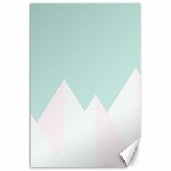 Montain Blue Snow Chevron Wave Pink Canvas 24  X 36  by Mariart