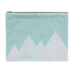 Montain Blue Snow Chevron Wave Pink Cosmetic Bag (xl)