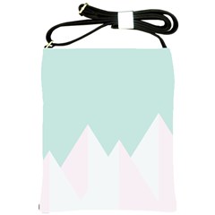 Montain Blue Snow Chevron Wave Pink Shoulder Sling Bags