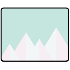 Montain Blue Snow Chevron Wave Pink Fleece Blanket (medium)  by Mariart